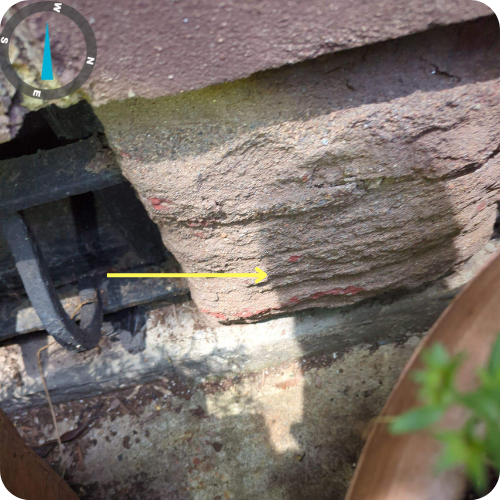 Close-up image showing drain line deterioration
