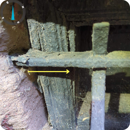 Close-up image showing drain line deterioration