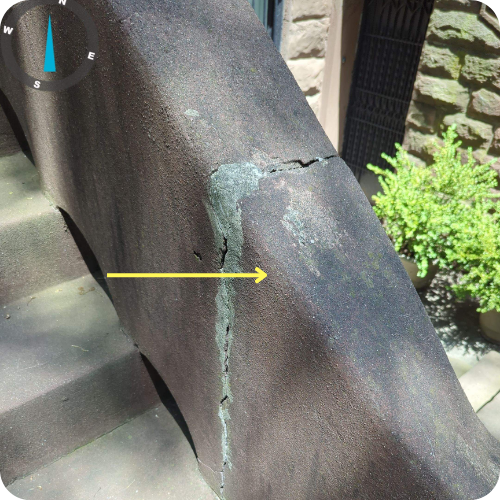 Close-up image showing drain line deterioration