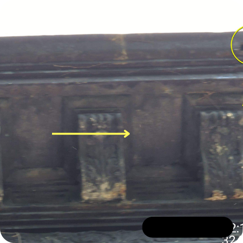 Close-up image showing drain line deterioration