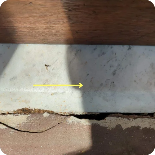 Close-up image showing drain line deterioration