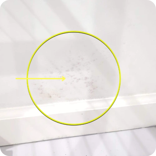 Close-up image showing drain line deterioration