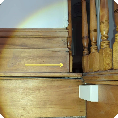 Close-up image showing drain line deterioration